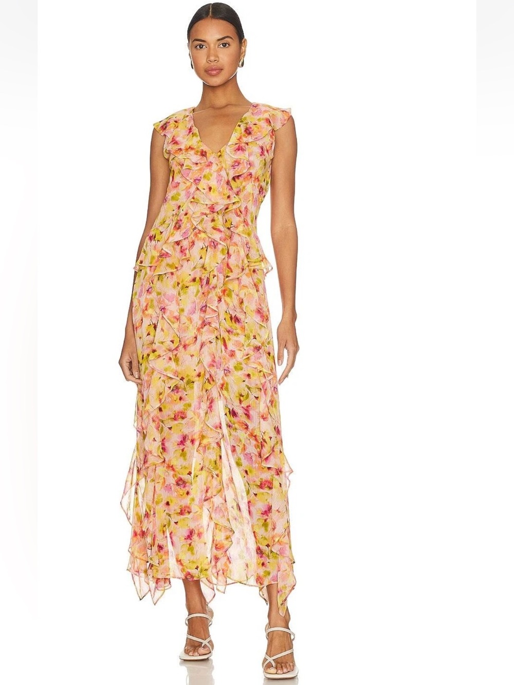 MISA Los Angeles Claudita Dress in Golden Flora – Size Small (Fits Up to Medium) - Picture 9 of 10